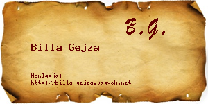 Billa Gejza névjegykártya